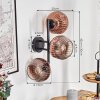 Ripoll Wandleuchte Glas 15 cm Klar, Kupferfarben, 3-flammig