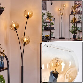 Ripoll Stehleuchte Glas 15 cm Bernsteinfarben, Klar, 3-flammig