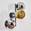 Ripoll Wandleuchte Glas 15 cm Chrom, Gold, Rauchfarben, 3-flammig