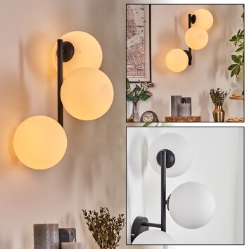 Gastor Wandleuchte Glas 15 cm Weiß, 3-flammig