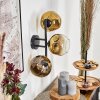 Ripoll Wandleuchte Glas 15 cm Gold, Klar, 3-flammig