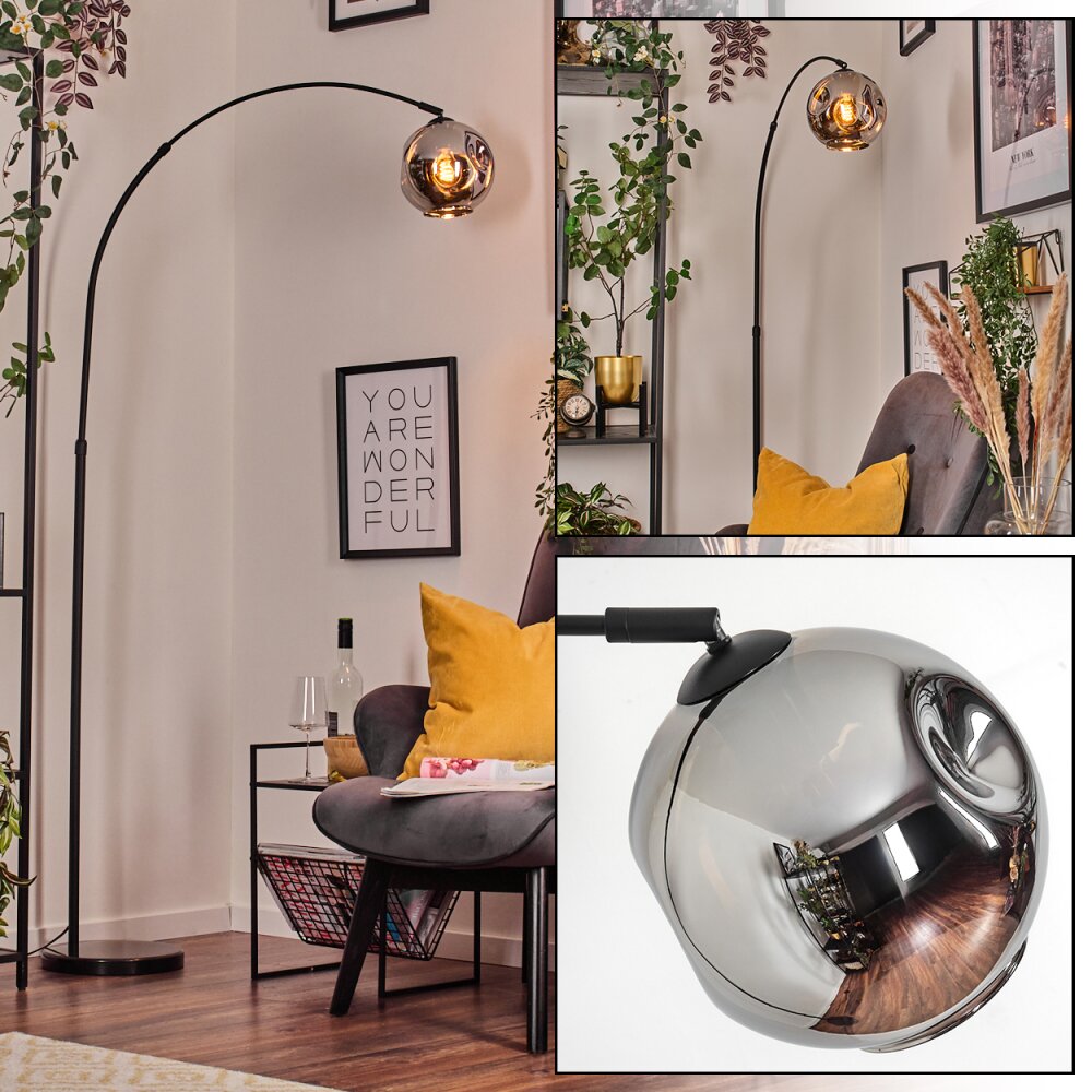 Ripoll Stehleuchte Glas 20 cm Schwarz, 1-flammig main product photo