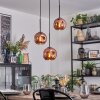 Ripoll Hängeleuchte Glas 15 cm Kupferfarben, 3-flammig