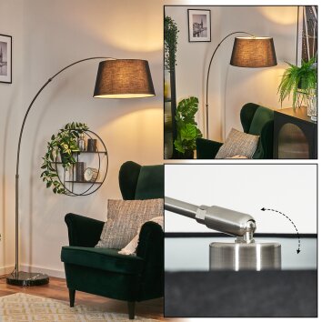 Bassagoda Stehleuchte 45 cm Nickel-Matt, Schwarz, 1-flammig Bassagoda Stehleuchte 45 cm Nickel-Matt, Schwarz, 1-flammig