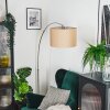 Soungou Bogenlampe 38 cm Nickel-Matt, Schwarz, 1-flammig, Stoffschirm