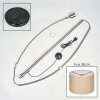 Soungou Bogenlampe 38 cm Nickel-Matt, Schwarz, 1-flammig, Stoffschirm