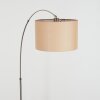Soungou Bogenlampe 38 cm Nickel-Matt, Schwarz, 1-flammig, Stoffschirm