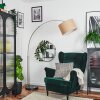 Soungou Bogenlampe 38 cm Nickel-Matt, Schwarz, 1-flammig, Stoffschirm