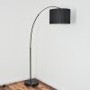 Soungou Bogenlampe 38 cm Chrom, Schwarz, 1-flammig, Stoffschirm