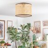 Ramila Deckenleuchte Glas 40 cm Naturfarben, Schwarz, 1-flammig