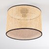 Ramila Deckenleuchte Glas 40 cm Naturfarben, Schwarz, 1-flammig
