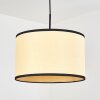 Chellas Hängeleuchte 35 cm Naturfarben, Schwarz, 1-flammig