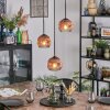 Ripoll Hängeleuchte Glas 15 cm Klar, Kupferfarben, 3-flammig