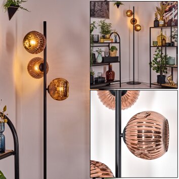 Ripoll Stehleuchte Glas 15 cm Kupferfarben, 3-flammig