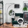 Bassagoda Bogenleuchte 40 cm Chrom, Schwarz, 1-flammig, Stoff-Lampenschirm