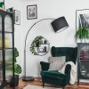 Bassagoda Bogenleuchte 40 cm Chrom, Schwarz, 1-flammig, Stoff-Lampenschirm