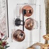 Koyoto Wandleuchte Glas 15 cm Klar, Kupferfarben, 3-flammig