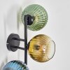 Koyoto Wandleuchte Glas 15 cm Blau, Gold, Grün, Klar, 3-flammig