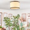 Chellas Deckenleuchte Glas 35 cm Naturfarben, Schwarz, 1-flammig