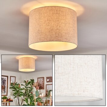 Bassagoda Deckenleuchte Glas 40 cm beige, Weiß, 1-flammig