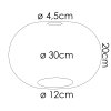 Glaslampenschirm Apedo Ersatzglas 30 cm Rauchfarben