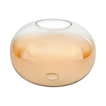 Glaslampenschirm Apedo Ersatzglas 30 cm Bernsteinfarben, Klar