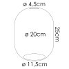 Lampenschirm aus Glas Apedo Ersatzglas 20 cm Bernsteinfarben, Klar
