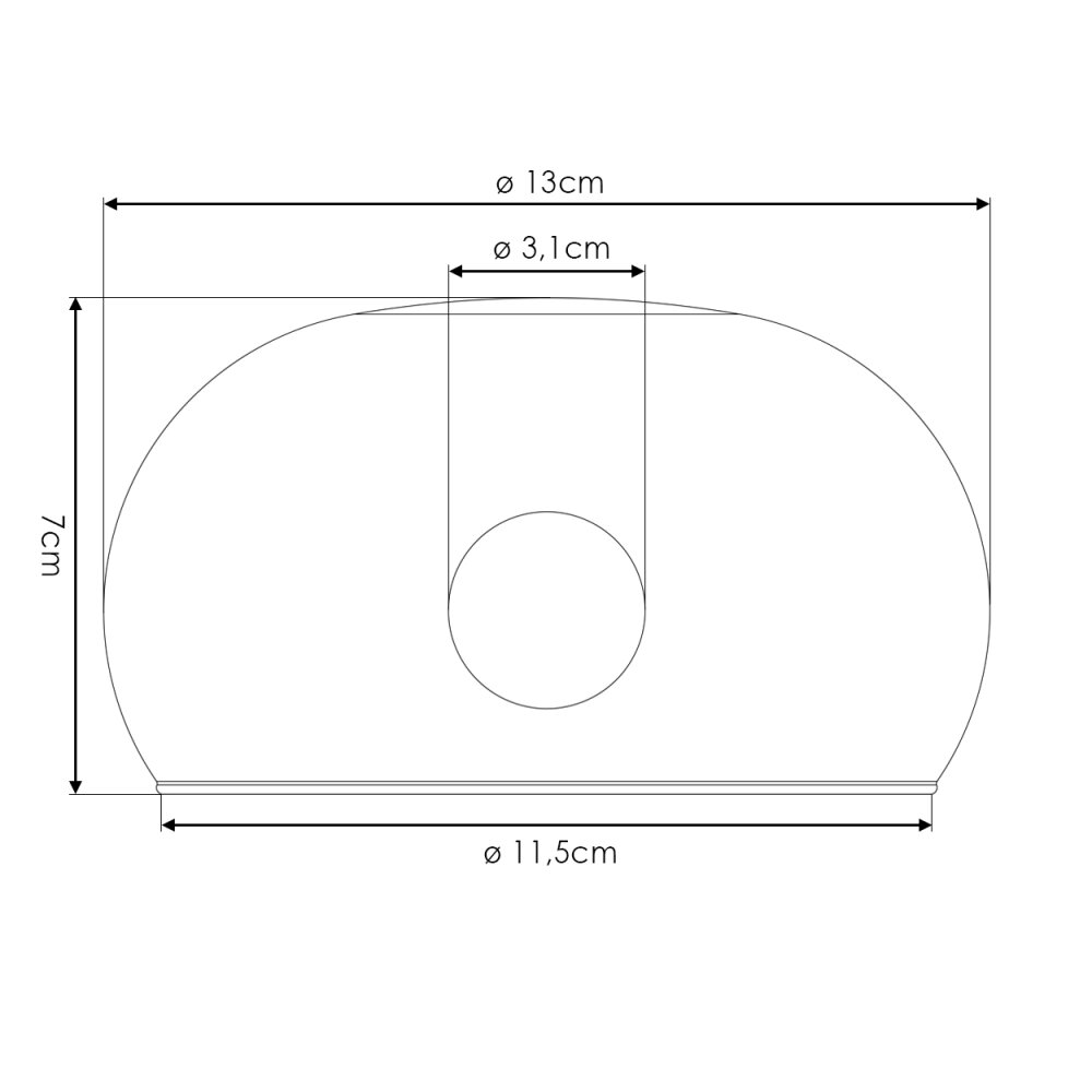 Glaslampenschirm Nikkala Ersatzglas 12 cm Chrom, Rauchfarben
