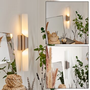 Morges Wandleuchte Nickel-Matt, 2-flammig