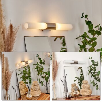 Morges Wandleuchte Nickel-Matt, 2-flammig