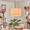 Flemming Hängeleuchte 50 cm beige, Weiß, 1-flammig