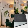 Bassagoda Bogenlampe 35 cm Chrom, Schwarz, 1-flammig, Stoff-Lampenschirm
