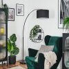 Bassagoda Bogenlampe 35 cm Chrom, Schwarz, 1-flammig, Stoff-Lampenschirm