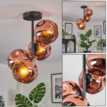 Ripoll Deckenleuchte Glas 15 cm Kupferfarben, 4-flammig