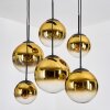 Gastor Hängeleuchte Glas 20 cm, 25 cm, 30 cm Gold, Klar, 6-flammig