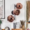 Ripoll Wandleuchte Glas 15 cm Kupferfarben, 3-flammig