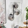 Gastor Wandleuchte Glas 15 cm Rauchfarben, 3-flammig