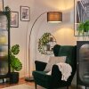Bassagoda Bogenstehlampe 35 cm Kupferfarben, Schwarz, 1-flammig, Stoff-Lampenschirm