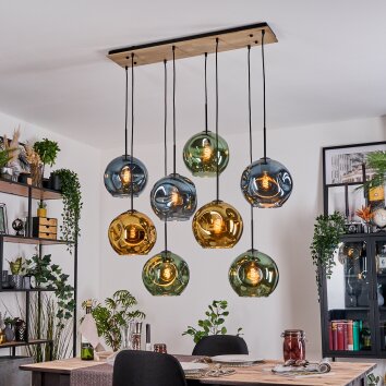 Ripoll Hängeleuchte Glas 25 cm Naturfarben, Schwarz, 8-flammig Ripoll Hängeleuchte Glas 25 cm Naturfarben, Schwarz, 8-flammig