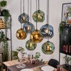 Ripoll Hängeleuchte Glas 25 cm Naturfarben, Schwarz, 8-flammig