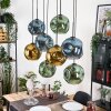 Ripoll Hängeleuchte Glas 25 cm Naturfarben, Schwarz, 8-flammig