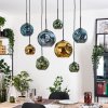 Ripoll Hängeleuchte Glas 15 cm, 20 cm, 25 cm Naturfarben, Schwarz, 8-flammig