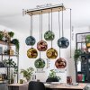 Ripoll Hängeleuchte Glas 25 cm Naturfarben, Schwarz, 8-flammig