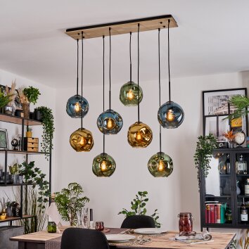 Ripoll Hängeleuchte Glas 20 cm Naturfarben, Schwarz, 8-flammig Ripoll Hängeleuchte Glas 20 cm Naturfarben, Schwarz, 8-flammig