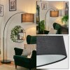 Bassagoda Bogenstehlampe 40 cm Schwarz, 1-flammig, Stoff-Lampenschirm