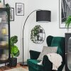 Bassagoda Bogenstehlampe 40 cm Schwarz, 1-flammig, Stoff-Lampenschirm