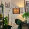 Bassagoda Bogenstehlampe 40 cm Schwarz, 1-flammig, Stoff-Lampenschirm