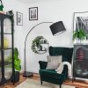 Bassagoda Bogenstehlampe 40 cm Schwarz, 1-flammig, Stoff-Lampenschirm