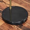 Soungou Bogenlampe 38 cm Messing, Schwarz, 1-flammig, Stoff-Lampenschirm