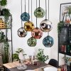 Ripoll Hängeleuchte Glas 20 cm Naturfarben, Schwarz, 8-flammig